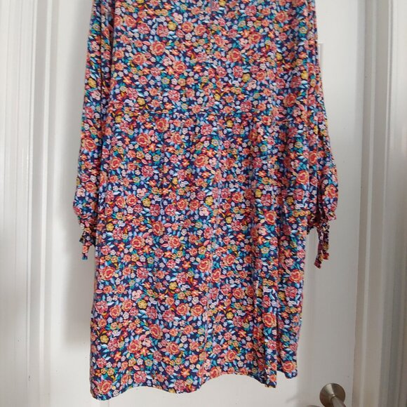 Old Navy Floral Colorful Flowy Boho Long Sleeve Modest Dress XXL - Picture 12 of 14